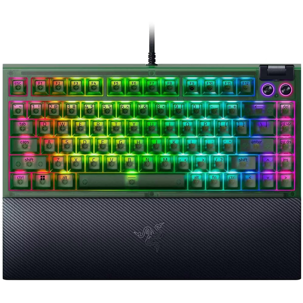 Razer BlackWidow V4 75% Hot-swappable Mechanical Gaming Keyboard - Phantom Green