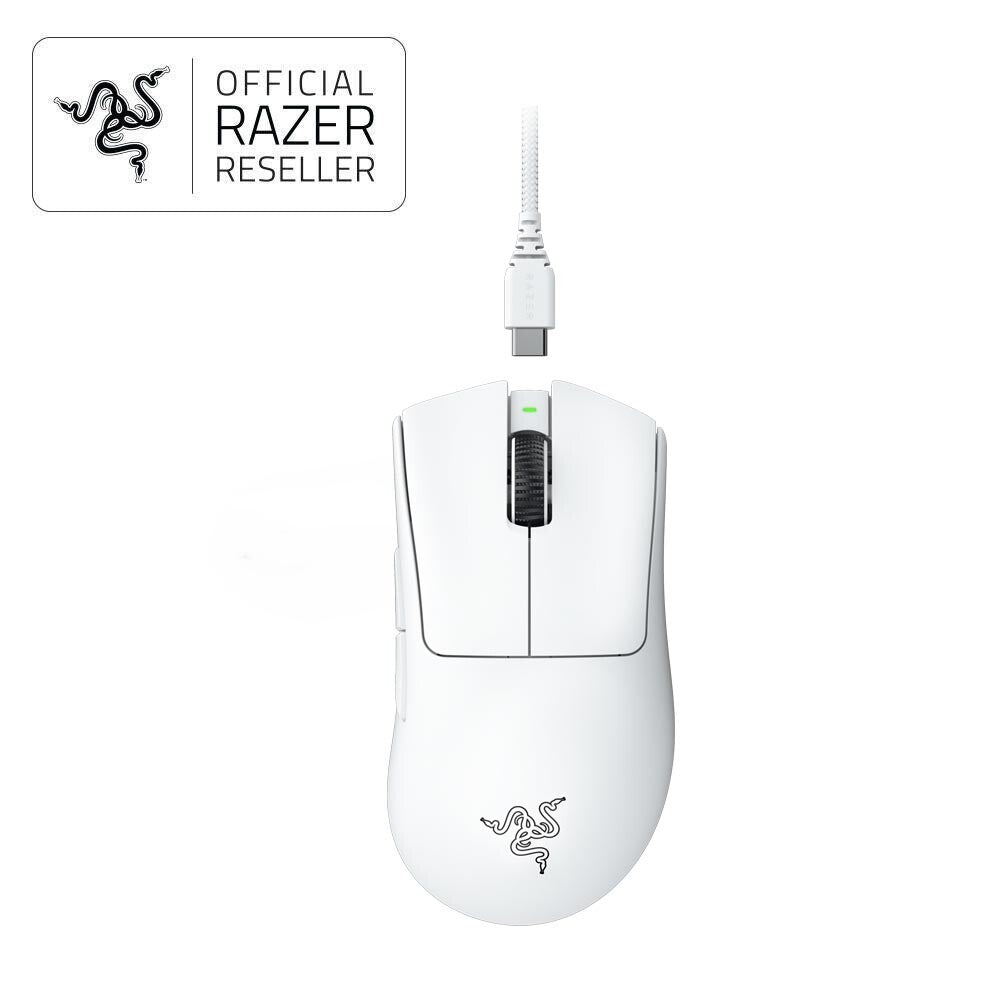 Razer DeathAdder V3 Pro Lightweight Wireless Ergonomic Esports Mouse - White