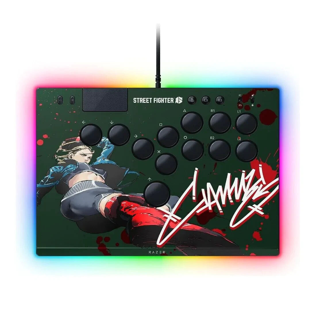 Razer Kitsune All-Button Optical Arcade Controller for PS5 and PC - SF6 Cammy